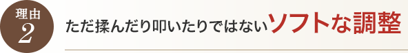 ただ揉んだり叩いたりではないソフトな調整