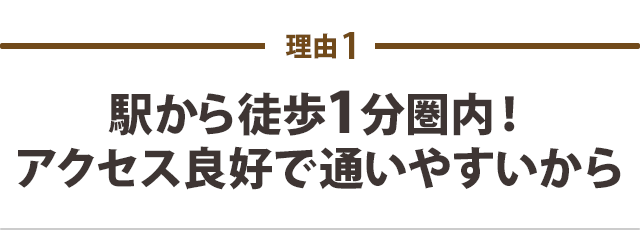 アクセス良好で通いやすい！ 駅から徒歩1分圏内